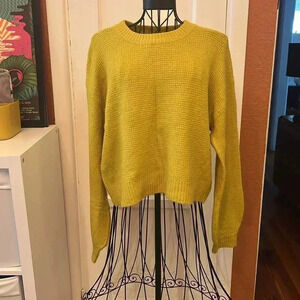 Anthropologie Mustard Crew Neck Sweater